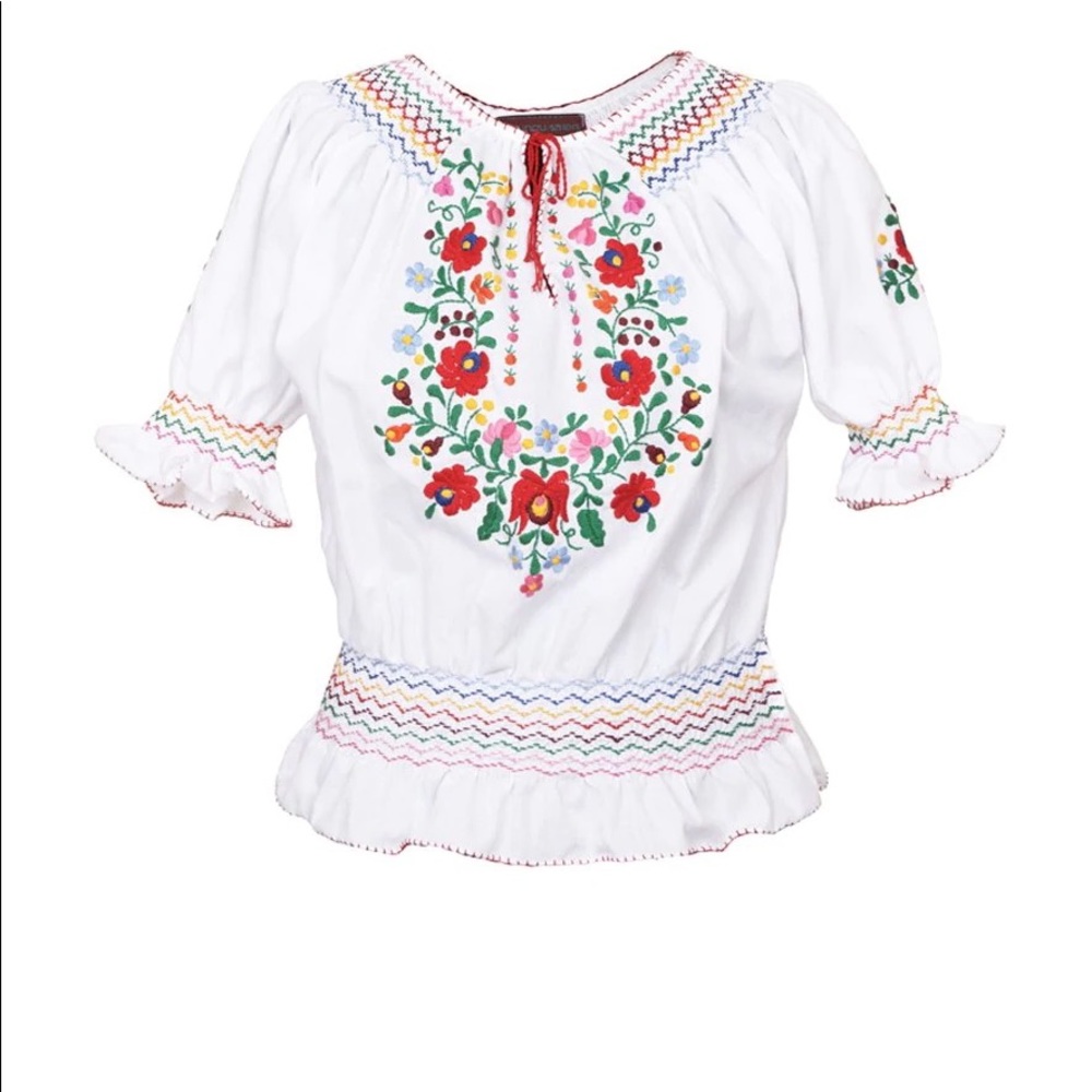 Muzungu sisters Hungarian embroidered blouse top S